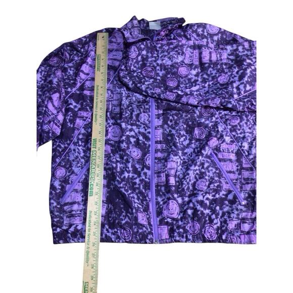 ACTIVE SWISS DESIGN Vintage Retro Full Zip Windbreaker Jacket Purple Large - Picture 10 of 10